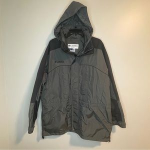 Columbia Hooded Interchange Windbreaker Parka Core Gray Black L